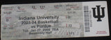2004 INDIANA VS PURDUE BASKETBALL TICKET - Vintage Indy Sports