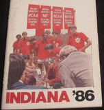 1986 Indiana University Basketball Media Guide - Vintage Indy Sports