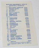 1973-74 Butler University Basketball Pocket Schedule