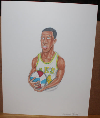 Levern Tart Oakland Oaks Artist Proof Drawing from ABA Basketball First Year Rookie Card Set
