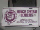 1978 Muncie Central High School Indiana Basketball State Championship License Plate - Vintage Indy Sports
