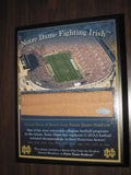 Notre Dame Football Stadium Plaque with piece of Bench - Vintage Indy Sports