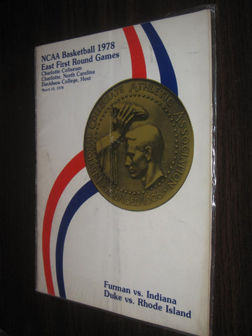 1978 NCAA Basketball East First Round Game Program, Indiana University, ,Duke, Furman, Rhode Island