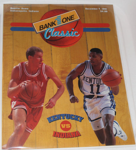 1991 Kentucky vs Indiana University Basketball Bank 1 Classic Program