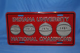 1981 Indiana University NCAA Basketball Champions License Plate - Vintage Indy Sports