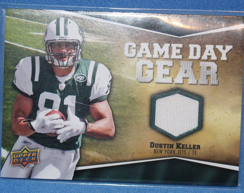 2009 Upper Deck Game Day Gear Dustin Keller Game Used Jersey Card #NFL-DK