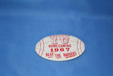 1967 Indiana University Homecoming Football Shaped Pinback Button - Vintage Indy Sports