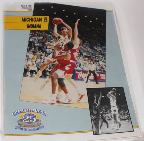 1992 Indiana vs Michigan Basketball Program Fab Five