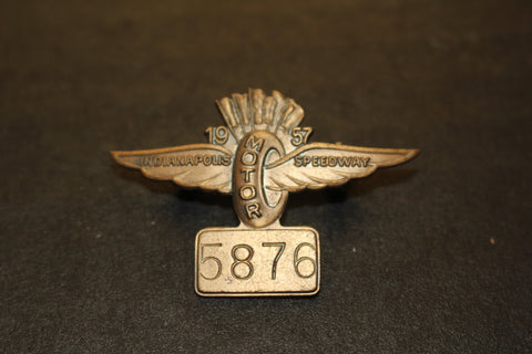 1957 Indianapolis 500 Bronze Pit Badge #5876