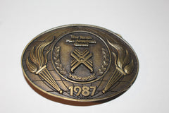 1987 Indianapois Pan Am Games Brass Belt Buckle