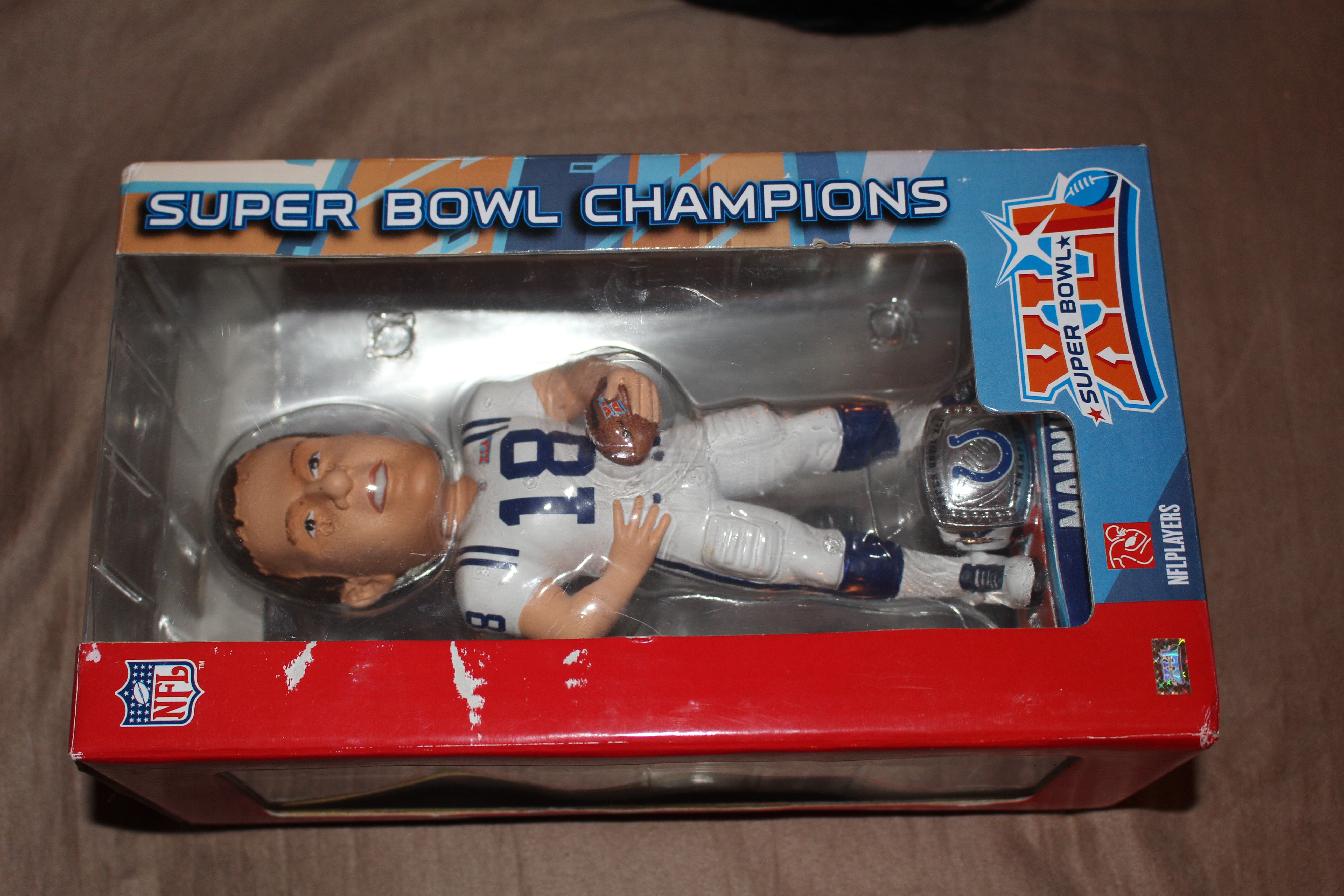 PEYTON MANNING Indianapolis Colts SUPER BOWL XLI Ring Base Bobblehead NIB!