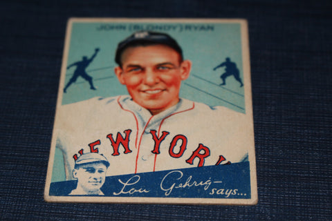 1934 John (Blondy) Ryan World Wide Gum Baseball Card #73