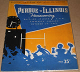 1947 Illinois vs Purdue Football Program - Vintage Indy Sports
