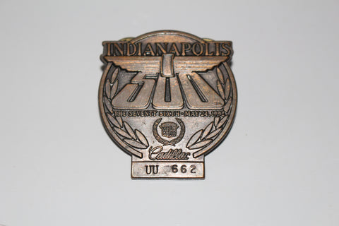 1992 Indy 500 Bronze Pit Badge