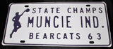 1963 Muncie Central H.S. Basketball State Champions License Plate - Vintage Indy Sports