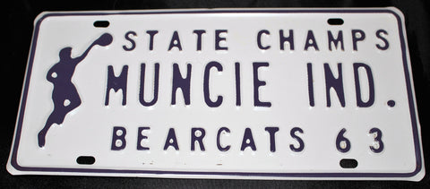 1963 Muncie Central H.S. Basketball State Champions License Plate