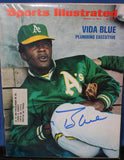 1972 Vida Blue Oakland A's Autographed Sports Illustrated Issue - Vintage Indy Sports