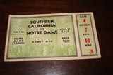 1931 USC vs Notre Dame Football Ticket Stub - Vintage Indy Sports