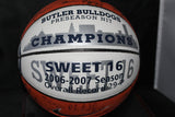2006-07 Butler University Autographed Basketball w/ Display Case - Vintage Indy Sports