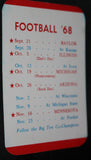 1968 Indiana University Football Pocket Schedule - Vintage Indy Sports