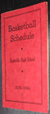 1939-40 Rushville Indiana High School Basketball Pocket Schedule - Vintage Indy Sports