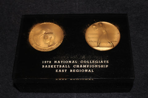 1978 NCAA East Regional Indiana University Players Medallion Display