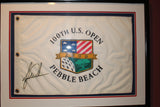 (2) 1999 U.S. Open Autographed Flags, Woods & Nicklaus plus Credential - Vintage Indy Sports