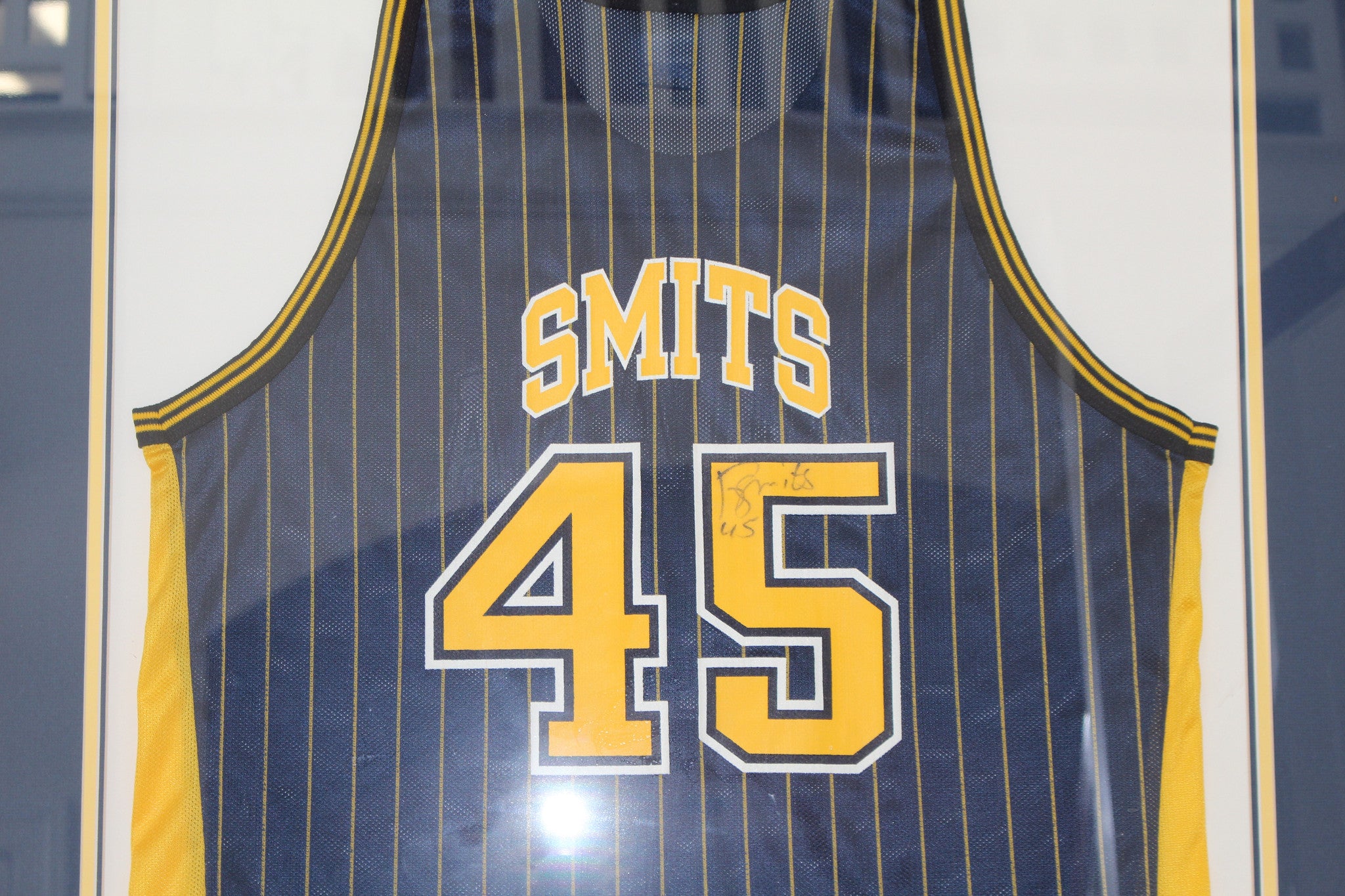 Rik Smits Framed & Autographed Indiana Pacers Jersey