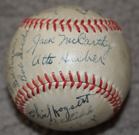 1942 Indianapolis Indians Team Autographed Baseball, Gabby Hartnett Manager