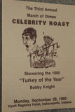 1980 Bob Knight Celebrity Roast Program - Vintage Indy Sports
