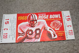 1968 Rose Bowl Full Ticket, Indiana University vs USC - Vintage Indy Sports