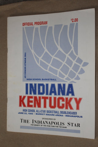1985 Indiana vs Kentucky H.S. Basketball All Star Game Program