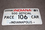 1981 Indy 500 Pace Car License Plate, Buick Regal