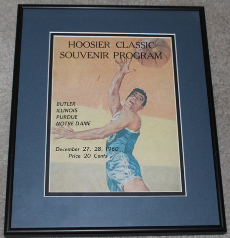 1960 Framed Hoosier Classic Basketball Program, Butler, Illinois, Purdue, Notre Dame