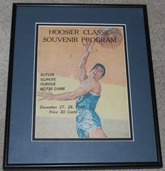 1960 Framed Hoosier Classic Basketball Program, Butler, Illinois, Purdue, Notre Dame