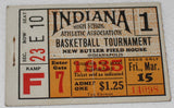 1935 Indiana High School Basketball State Finals Session 1 Ticket Stub
