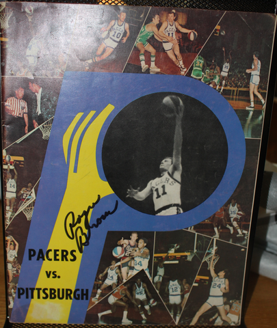 1970-71 Roger Brown Autographed Pittsburgh Condors vs Indiana Pacers ABA Basketball Program