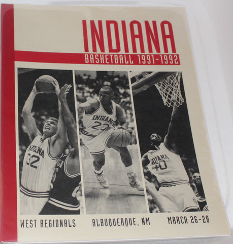 1991-92 Indiana University Basketball Post Season Media Guide
