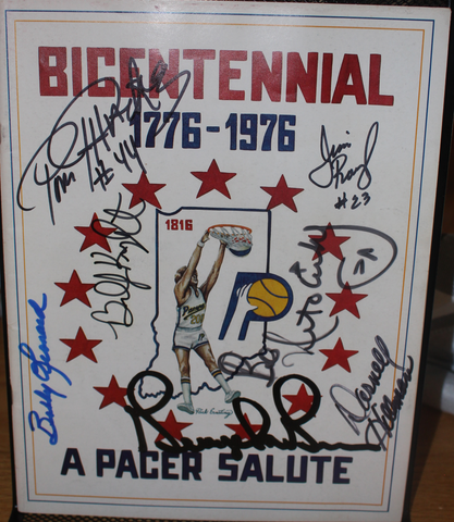 1975 Indiana Pacers Multi signed ABA Basketball Program vs NY Nets