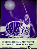 1957 Fort Wayne Pistons vs New York Knicks Basketball Program