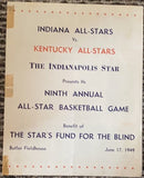 1949 Indiana vs Kentucky High School All Star Basketball Program