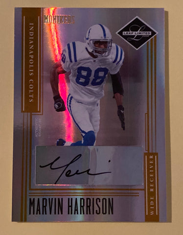 2006 Leaf Limited Marvin Harrison Autographed Football Card #38 14/25