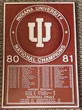 1981 Indiana University NCAA Basketball NCAA Champions Plaque