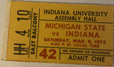1975 Michigan State at Indiana University Basketball Ticket Stub