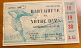 1945 Dartmouth vs Notre Dame Football Ticket Stub