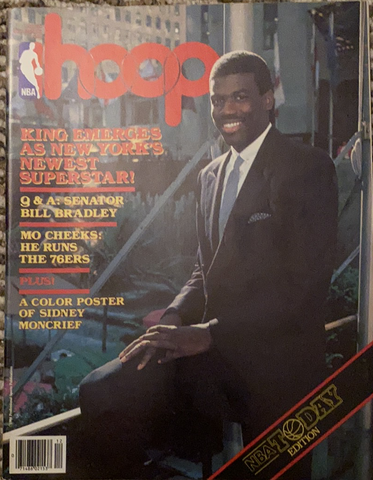 1984 NBA Hoops Basketball Magazine, Bernard King on Cover, Sidney Moncrief Poster