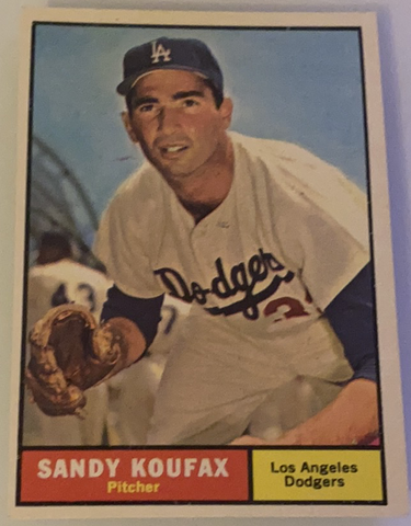 1961 Topps Sandy Koufax Baseball Card #344, EX-MT-NM