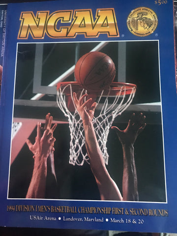 1994 NCAA Men's Basketball 1st & 2nd Round Program, Indiana University, North Carolina