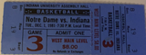 1981 Notre Dame at Indiana University Basketball Full Ticket