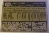 1961 Topps Sandy Koufax Baseball Card #344, EX-MT-NM